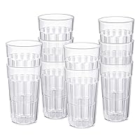 10 oz Small Drinking Glasses,BPA Free Cups,Unbreakable Plastic Tumblers,Set of 10 Highball Water Juice Cups for Kids/Adults,Dishwasher Safe,Clear