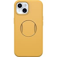 OtterBox iPhone 15, iPhone 14, and iPhone 13 OtterGrip Symmetry Series Case - ASPEN GLEAM (Orange), built-in grip, sleek case, snaps to MagSafe, raised edges protect camera & screen