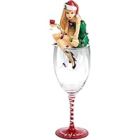 H2Z tableware Hiccup Wine Christmas Girl in Glass, 12