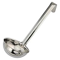Winco LDI-40SH, 4 Oz Stainless Steel Soup Ladle with 6-Inch Handle, One Piece Sauce Portioner, Solid Serving Spoon, NSF