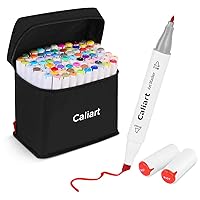 Caliart 81 Colors Alcohol Based Markers, Easter Basket Stuffers for Teens, Gifts for Teen Gifts Trendy Stuff, Dual Tip Permanent Artist Art Sketch Markers for Adults Coloring