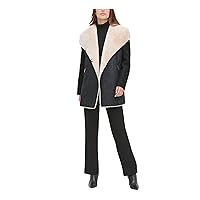 Calvin Klein Women's Faux Fur Faux Suede Jacket Black Size X-Large