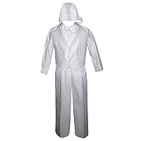 Baby Boy Christening Baptism White Long Vest Set Suit (0M-36M)