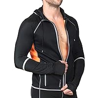 Men's Sauna Hooded Jacket Sweat Suit for Exercise and Heat Training, Neoprene