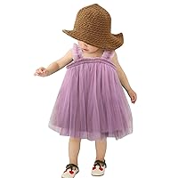 Kids Baby Girls Layered Sleeveless Tulle Tutu Dress for Toddler Princess Suspenders Solid Summer Beach 2 Birthday