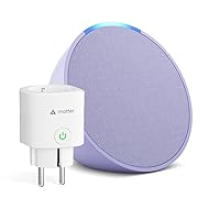 Echo Pop | Lavendel + Meross Matter Smart Steckdosen, Funktionert mit Alexa - Smart Home-Einsteigerpaket