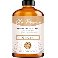 Oils - Ginger Essential Oil (Bulk 16 oz) Therapeutic Grade for Aromatherapy, Diffuser, Cleaning, lotions, Creams, Bath Bombs, Scrubs, Candles