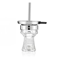 Hookah Bowl Set Crystal Glass Shisha Bowl Hookah Head Tabacco Bowl with Heat Management Screen Hookah Charcoal Holder for Better Narguile Huka Smoking Easy Replace Charcoal Easy to Clean