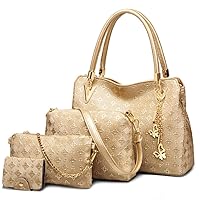 Women PU Ladies Handbag Purse Tote Satchel Shoulder Bag Tassel Print Top Handle Bag Clutch Card Holder