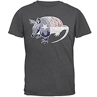 Armadillo Texas State Flag Distressed Silhouette Mens T Shirt