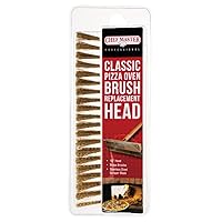 Chef-Master 90046 Pizza Brush Head Replacement | Attaches to the 90041 Pizza Oven Brush | Stainless Steel Scraper Blade | Heavy-duty Brass Bristles | 10