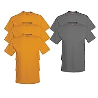 Hanes, Comfort Soft Crew-Neck T-Shirt (Pack of 5), 3 Gold/2 Smoke Gray