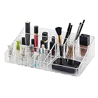Home Basics Clear Plastic Makeup Jewelry Organizer Tray (Deluxe Tray)