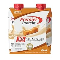 Premier Protein Shake, Caramel, 30g Protein, 1g Sugar, 24 Vitamins and Minerals, Nutrients to Support Immune Health 11 fl oz, Pack of 4