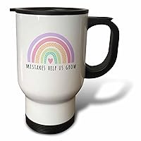 3dRose Mistakes Help Us Grow - Colorful Pastel Boho Rainbow - Growth... - Travel Mugs (tm-369706-1)