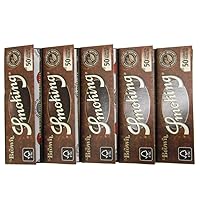 5 Pk Smoking Brown Unbleached 1 1/4 Cigarette Rolling Papers 250 Leaves 3108-5