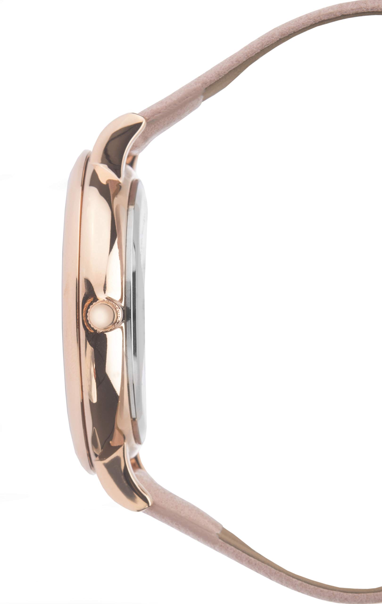 Sekonda Women's 40mm Analogue Rose Gold 3 Hand Quartz Watch with Patterned Pink Dial and Dusty Pink Strap with Rose Gold Buckle and Mineral Glass