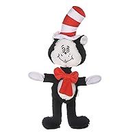 The Cat in The Hat Figure Plush Dog Toy | Dog Toys, 9 Inch Dog Toy The Cat from The Cat in The Hat | Red, White, and Black Stuffed Animal Dog Toy from Dr Seuss Collection