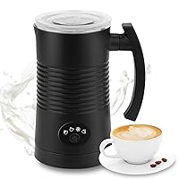 Electric Coffee Milk Frother, Milk Steamer Soft Foam Maker with Two Whisks for Frothing and Heating Milk, 4 IN 1 Multifunction for Hot & Cold Froth, Automatic off & Easy Cleaning