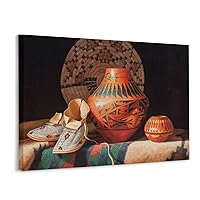 Native American Pottery Bohemian Style Poster Vintage Art Poster Wall Art Paintings Canvas Wall Decor Home Decor Living Room Decor Aesthetic 8x10inch(20x26cm) Frame-Style