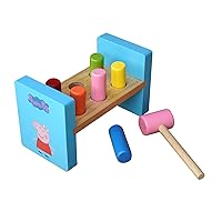 Peppa Pig Wooden Toy Hammering Bench | Manual Activities for Children Aged 2+ | Officially Licensed
