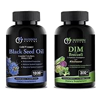 Black Seed Oil from Nigella Sativa 1000mg and DIM Supplement 300mg with Broccoli 200mg and BioPerine 10mg