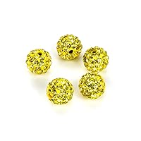 25pcs Adabele Grade A Suncatcher Crystal Rhinestone Pave Loose Beads 8mm Citrine Yellow Polymer Clay Disco Spacer Ball Compatible with Shamballa All Other Jewelry Making DB8-29