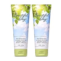 Bath and Body Works Beautiful Day Body Cream Ultimate Hydration Gift Set For Women 2 Pack 8 Oz. (Beautiful Day)