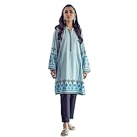 IMAGE Indian/Pakistani Ice Blue Embroidered Kurta IX for Women