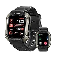 AMAZTIM Smart Watches for Men,100M Waterproof Rugged Military Grade Bluetooth Call(Answer/Dial Calls)，Health Tracker for Android Phones and iPhone Compatible,1.72