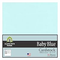 Baby Blue Cardstock - 12 x 12 inch - 100Lb Cover - 50 Sheets - Clear Path Paper