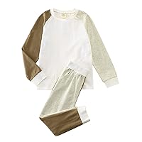 Toddler Girls Boys Winter Long Sleeve Tops Pants 2PCS Outfits Clothes Set For Babys (Brown #1, 9-12 Months)