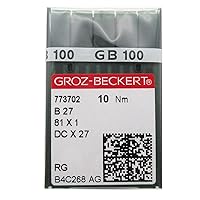 ckpsms GROZ-BECKERT Needle in Clear Plastic Box- 100PCS Groz Beckert DCX27 DCX1 B27 Industrial Serger Overlock Sewing Needles (DCX27 14/90)