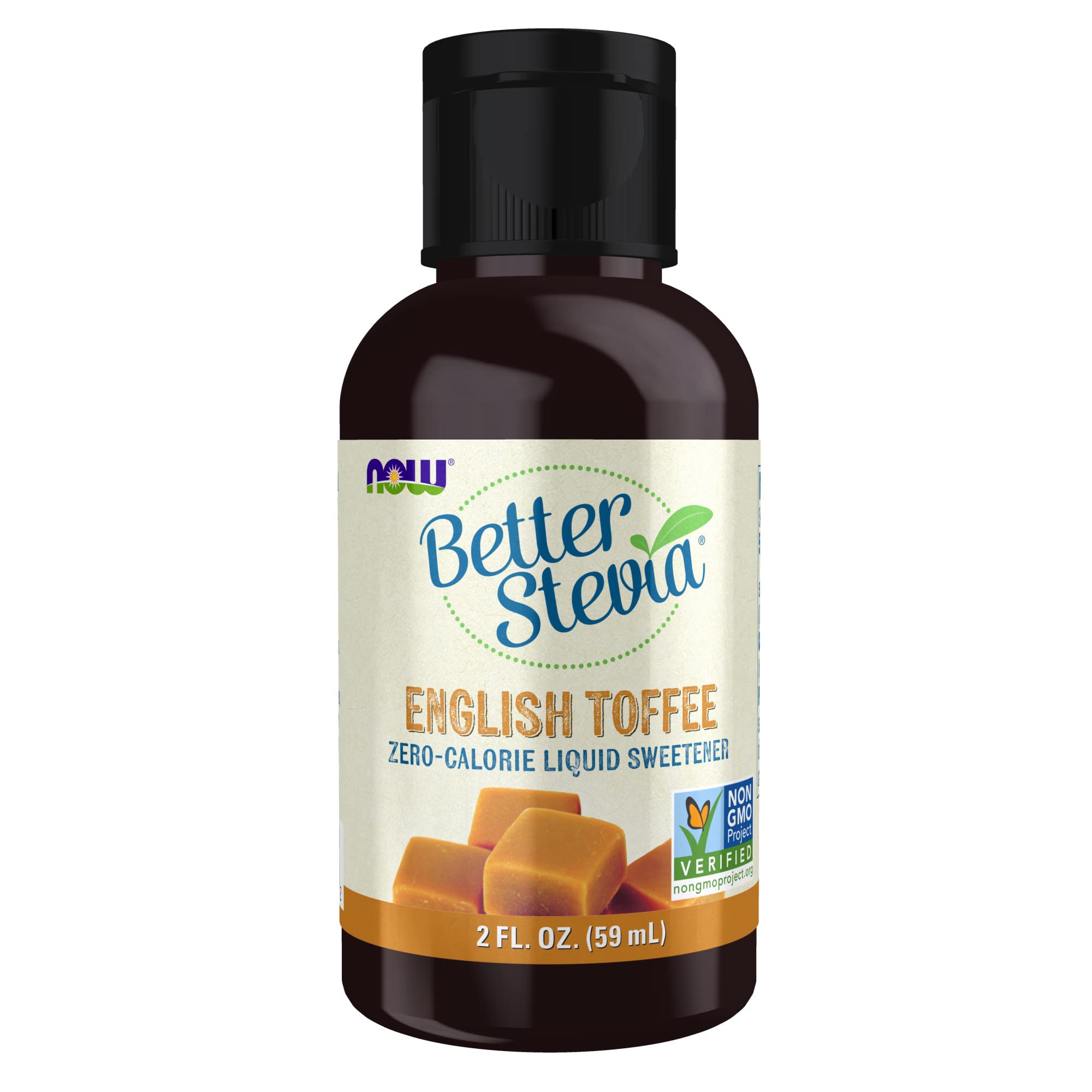 NOW Foods, Better Stevia, Liquid Zero-Calorie Sweetener, English Toffee, Low Glycemic Impact, Kosher, 2-Ounce