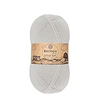 Melange Wool,Wool Knitting Rope (4Balls) Each Skein(Ball) 3.53 Oz (100g)It is Very Soft and Gives an Amazing Woolly Feeling to Your Knit Pieces (White 010)