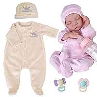 Aori Reborn Baby Dolls 18 '' Realistic Newborn Girl Set and Beign Outfit for 17-20 Inch Doll