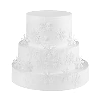 GEORLD 50pcs White Edible Cupcake Snowflakes Cake Toppers Decoration for Winter Frozen Theme Party