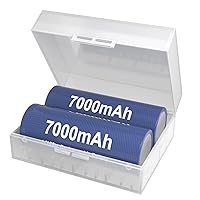 LCLEBM 7000mAh Flat Top Battery 3.7V Rechargeable Batteries - 2 Packs