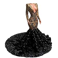 Mermaid Long Sleeve V Neck Prom Shower Party Dress Evening Celebrity Pageant Gown for Wedding