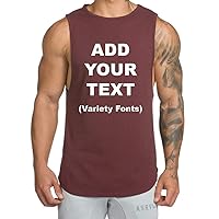 Men's Workout Gym Tank Tops Men - Custom Tank Top - Customized & Personalized Tanktops Text