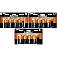 Duracell - CopperTop D Alkaline Batteries with recloseable Package - Long Lasting, All-Purpose D Battery for Household and Business - 24 Count