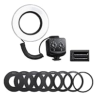 Flashpoint Ring72 Macro LED Ring Light, Dual Power Supply with 4X AA Batteries or Detachable Lithium Battery, Separate Brightness Control, DSLR LED Ring Light for Macro and Close-Up Photography
