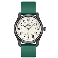 Watches for Women Nurse Watch for Students Waterproof Watch for Men Easy to Read Watch with Second Hand Silicone Watch Luminous Watch 24 Hours Watch Black Green