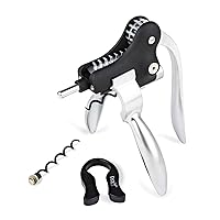 BARY3 Lever Corkscrew with Matching Foil Cutter and Spare Coil Wine Opener