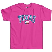 Threadrock Little Girls' Texas Text and State Flag Toddler T-Shirt