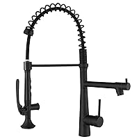 Matte Black Kitchen Faucet with Sprayer - AIMADI Commercial Single Handle One Hole Pull Down Sprayer Kitchen Faucets
