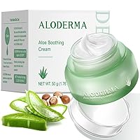 Aloderma Soothing Face Cream Made with 75% Organic Aloe Vera - Calming Facial Cream with Squalane & Vitamin E for Dry, Sensitive Skin - Reduces Redness, Helps Protect Damaged Skin, 50g/1.76oz