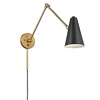 Kichler, Sylvia 1 Light Wall Sconce in Black and Natural Brass, 52486NBRB