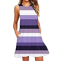 Beachwear Outfits for Women,Women Summer Casual Swing T Shirt Dresses Beach Cover up Loose Dresses with Pockets