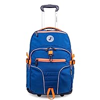 J World New York Lunar Rolling Backpack, Laptop Bag with Wheels, Navy, 19.5